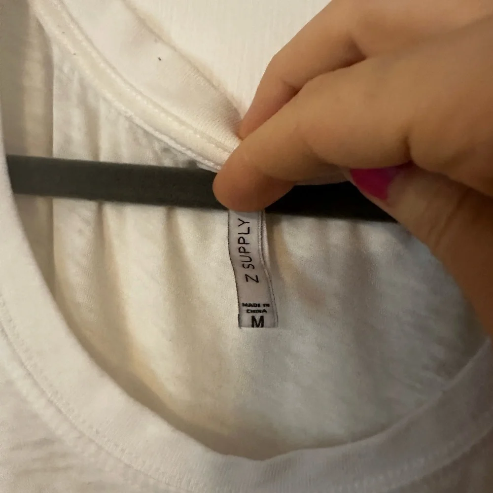 Z Supply Sheer White Short Sleeve Tee - Picture 2 of 2